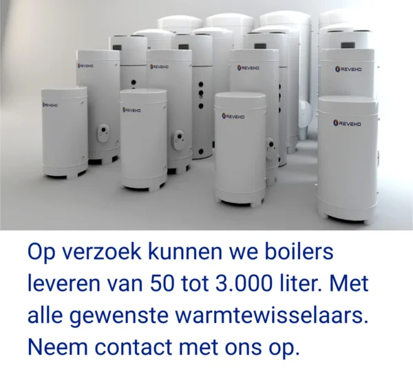 Elk formaat boiler en soort warmtewisselaar mogelijk