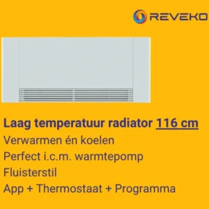 Laag temperatuur radiator voor warmtepomp 116 cm