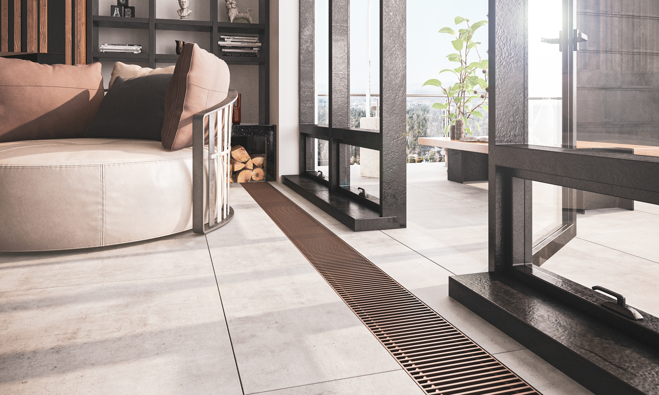 Vloer convector voor warmtepomp