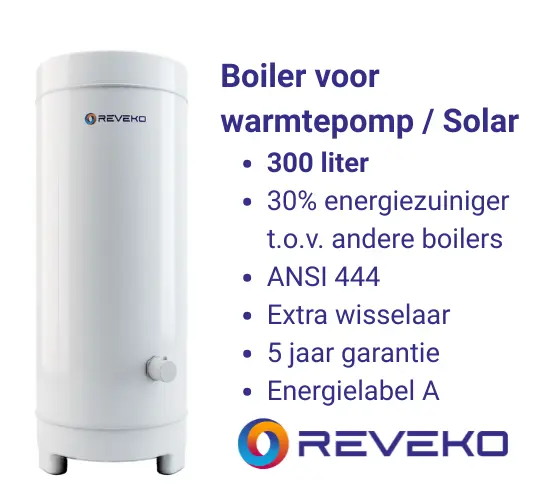 Solar boiler voor warmtepomp 300 liter