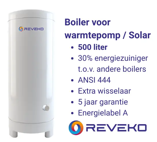 Solar boiler voor warmtepomp 500 liter